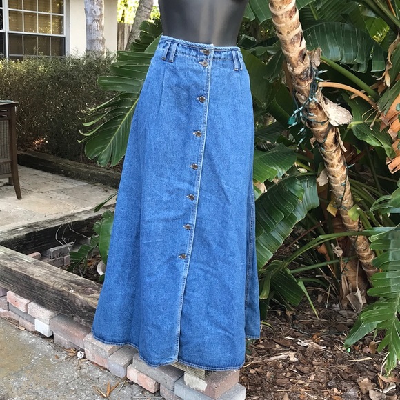 Bugle Boy Skirts Button Up Denim Maxi Skirt Poshmark